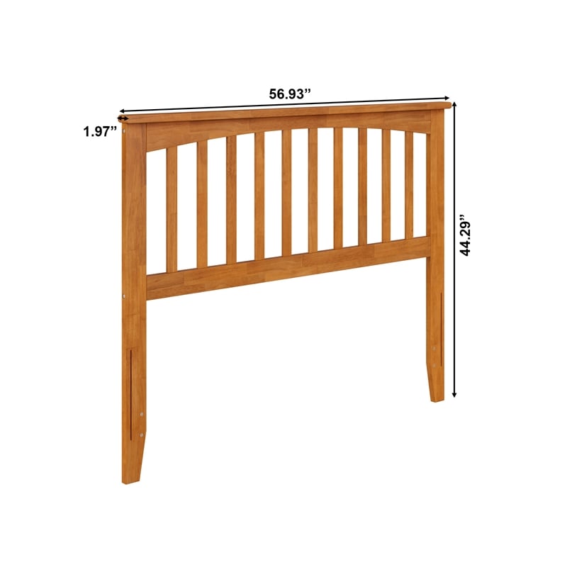 Pemberly Row Mission Full Wood Headboard in Light Toffee