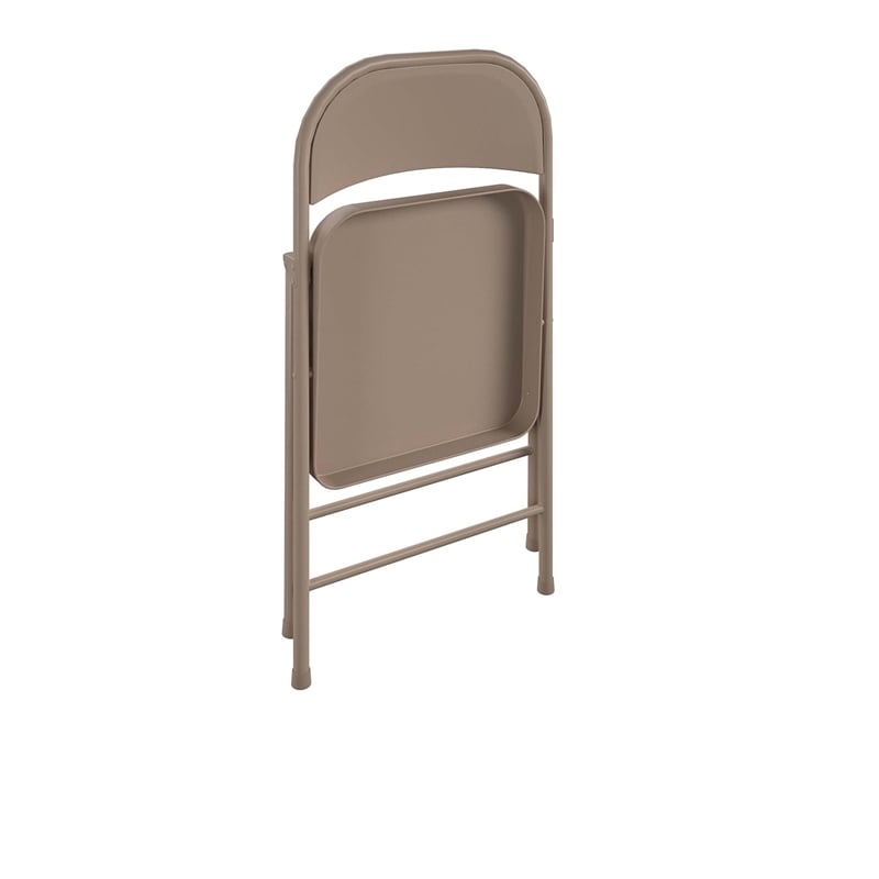 Pemberly Row All-Steel Folding Chair in Antique Linen (4-Pack)