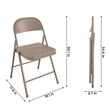 Pemberly Row All-Steel Folding Chair in Antique Linen (4-Pack)