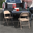 Pemberly Row All-Steel Folding Chair in Antique Linen (4-Pack)