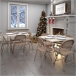 Pemberly Row All-Steel Folding Chair in Antique Linen (4-Pack)