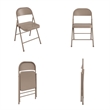Pemberly Row All-Steel Folding Chair in Antique Linen (4-Pack)