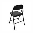 Pemberly Row Contemporary Vinyl Folding Chair in Black (4-Pack)
