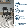 Pemberly Row Contemporary Vinyl Folding Chair in Black (4-Pack)