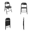 Pemberly Row Contemporary Vinyl Folding Chair in Black (4-Pack)