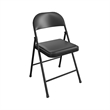 Pemberly Row Contemporary Vinyl Folding Chair in Black (4-Pack)