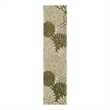 Pemberly Row Contemporary 6' Runner Ivory Green Fabric Tropical Area Rug
