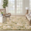 Pemberly Row Contemporary 9' x 12' Ivory Green Fabric Outdoor Area Rug