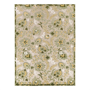 Pemberly Row Contemporary 9' x 12' Ivory Green Fabric Outdoor Area Rug