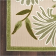 Pemberly Row Contemporary 6' x 9' Ivory Green Fabric Outdoor Area Rug