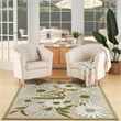 Pemberly Row Contemporary 6' x 9' Ivory Green Fabric Outdoor Area Rug