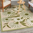 Pemberly Row Contemporary 6' x 9' Ivory Green Fabric Outdoor Area Rug