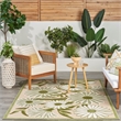 Pemberly Row Contemporary 6' x 9' Ivory Green Fabric Outdoor Area Rug