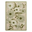Pemberly Row Contemporary 6' x 9' Ivory Green Fabric Outdoor Area Rug