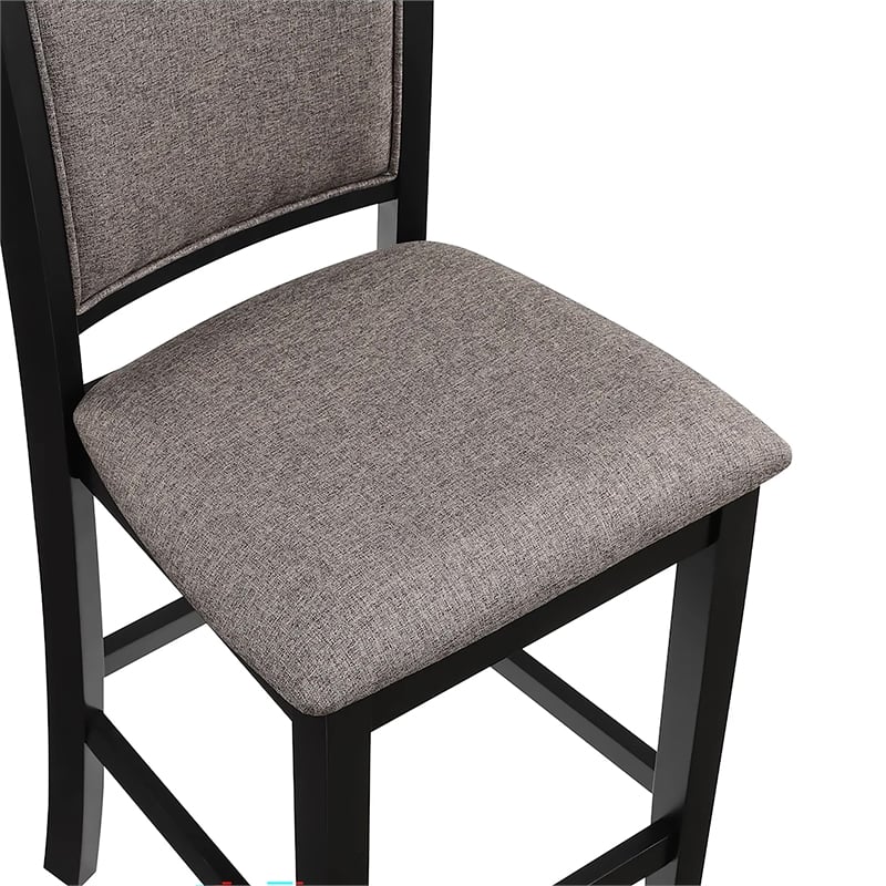 Pemberly Row 5-Piece Solid Wood Counter Dining Set Brown/Black