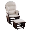 Pemberly Row Glider and Ottoman Espresso Wood and Latte Fabric