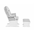 Pemberly Row Contemporary Glider and Ottoman White Wood and Gray Fabric