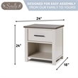 Pemberly Row Contemporary Wood Nightstand in Chocolate Bisque