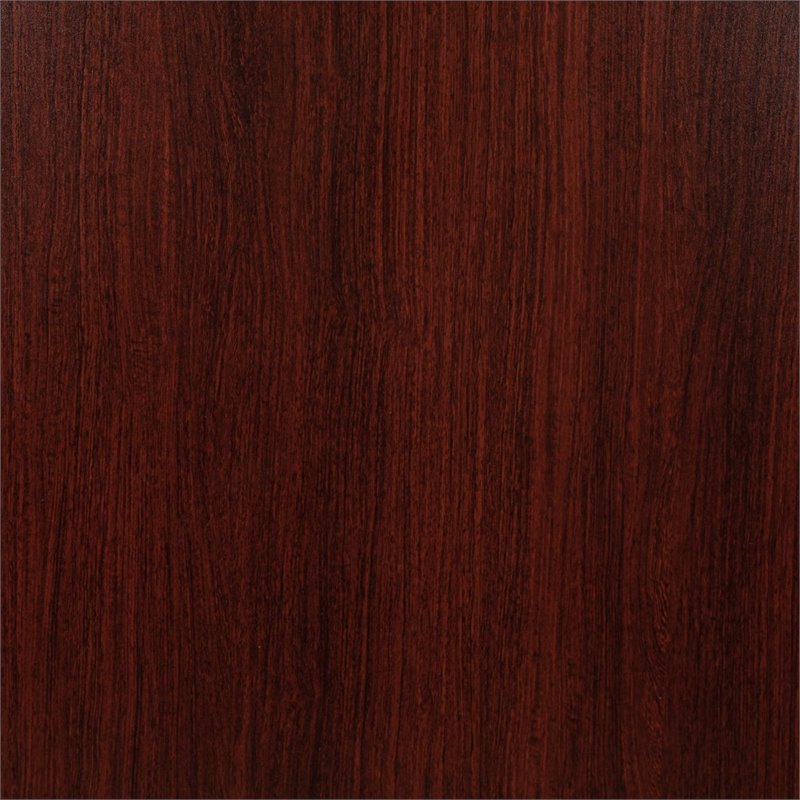 Pemberly Row 5 Piece Wooden Oval Conference Table Set in Mahogany and Black