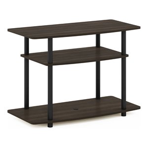 Pemberly Row Turn-N-Tube Wood TV Stand for TV up to 32&quot in Dark Brown/Black