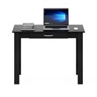 Pemberly Row Contemporary Engineered Wood Writing Desk with Drawer in Black