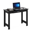 Pemberly Row Contemporary Engineered Wood Writing Desk with Drawer in Black