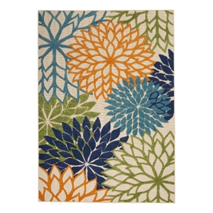 Pemberly Row 6' x 9&quot Polypropylene Fabric Indoor/Outdoor Rug in Multi-Color