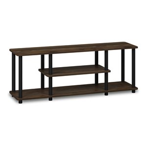 Pemberly Row Turn-N-Tube Entertainment TV Stand for TV up to 50&quot in Walnut/Black