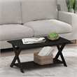 Pemberly Row Engineered Wood Simplistic Criss-Crossed Coffee Table in Espresso