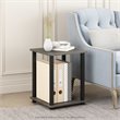 Pemberly Row Engineered Wood End Table in French Oak Gray/Black (Set of 2)