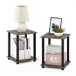 Pemberly Row Engineered Wood End Table in French Oak Gray/Black (Set of 2)