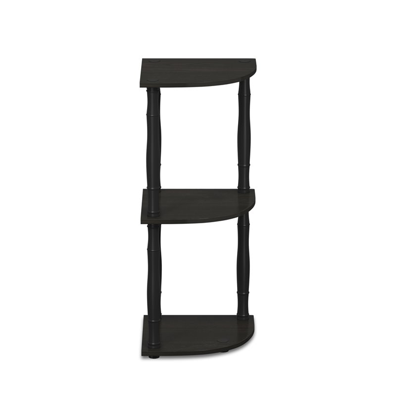 Pemberly Row Turn-N-Tube 3-Tier Corner Display Rack with Tubes in Espresso