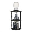 Pemberly Row Turn-N-Tube 3-Tier Corner Display Rack with Tubes in Espresso