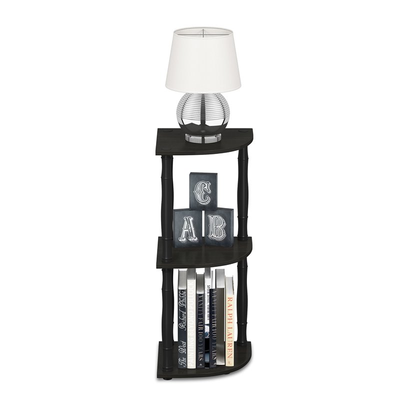 Pemberly Row Turn-N-Tube 3-Tier Corner Display Rack with Tubes in Espresso