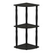 Pemberly Row Turn-N-Tube 3-Tier Corner Display Rack with Tubes in Espresso