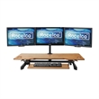 Pemberly Row Adjustable Teak Standing Desk Converter/Triple Monitor Mount Bundle
