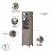 Pemberly Row Engineered Wood Vanity Set with Linen Tower in Driftwood Gray