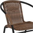 Pemberly Row Stackable Rattan Curved Back Dining Chair in Brown (Set of 2)