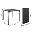 Pemberly Row 5-Piece Solid Resin Folding Table & Chair Dining Set in Black