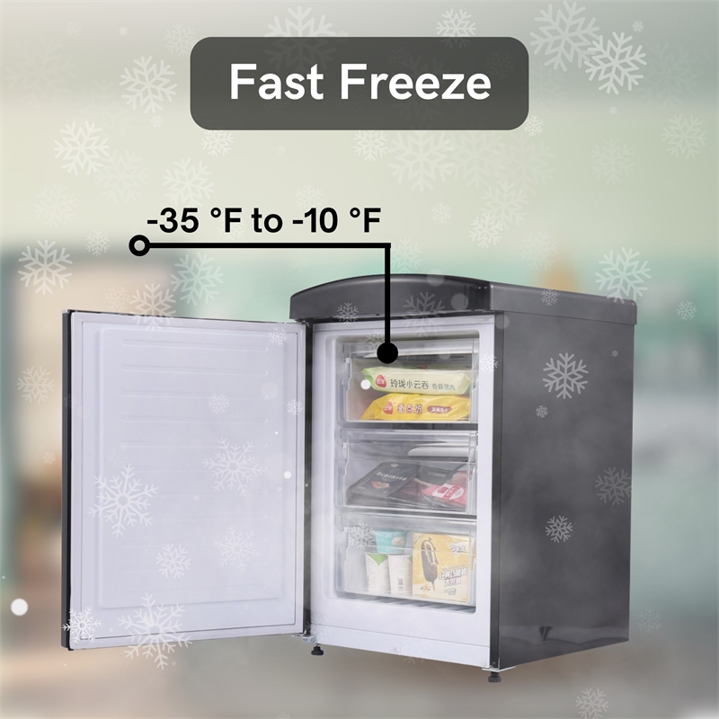 Pemberly Row 3.2 cu. ft. Convertible Freezer-Refrigerator Frost Free in Black
