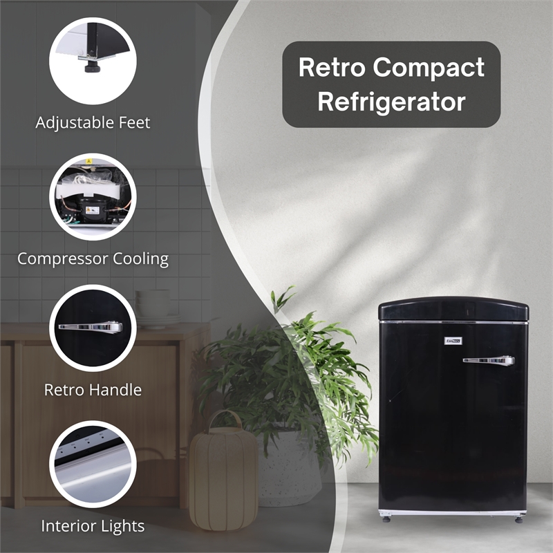 Pemberly Row 3.2 cu. ft. Convertible Freezer-Refrigerator Frost Free in Black