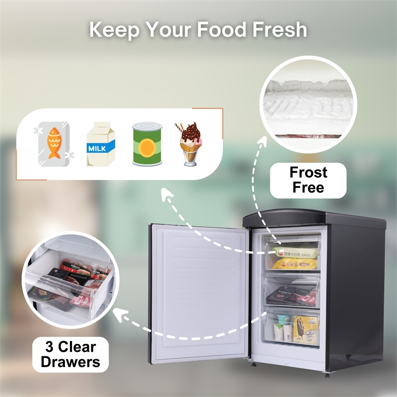 Pemberly Row 3.2 cu. ft. Convertible Freezer-Refrigerator Frost Free in Black