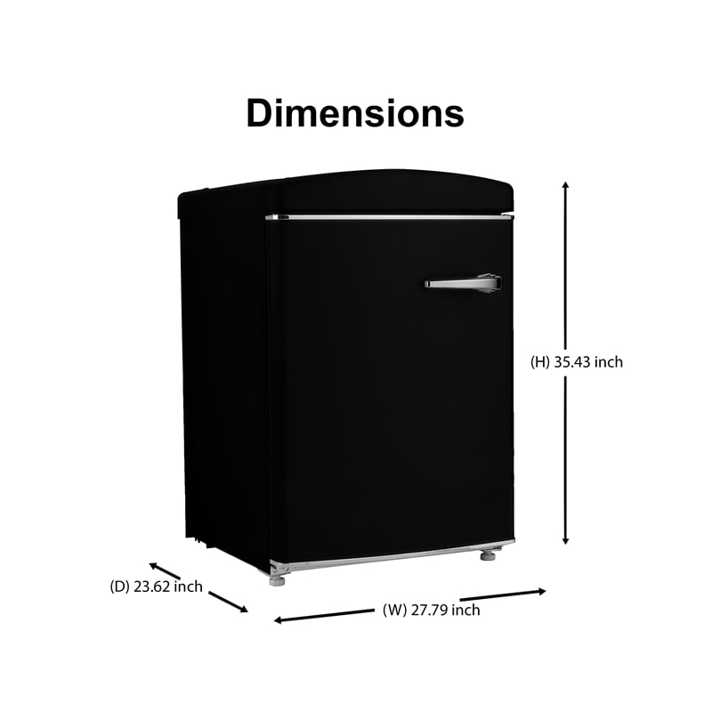 Pemberly Row 3.2 cu. ft. Convertible Freezer-Refrigerator Frost Free in Black
