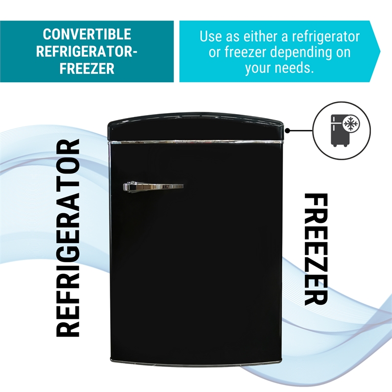 Pemberly Row 3.2 cu. ft. Convertible Freezer-Refrigerator Frost Free in Black