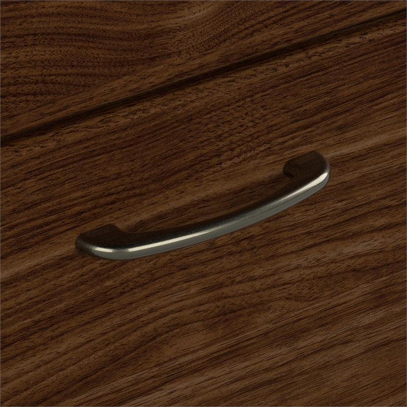 Pemberly Row L-Shaped Desk with Hutch and Storage in Walnut - Engineered Wood