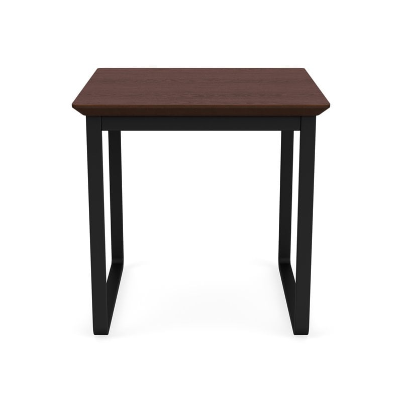 Pemberly Row Reception Waiting Room Healthcare Metal End Table in Black