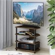 Pemberly Row Wood 4-Tier Petite TV Stand for TV up to 25