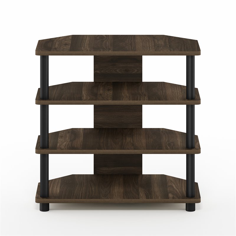 Pemberly Row Wood 4-Tier Petite TV Stand for TV up to 25