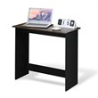 Pemberly Row Engineered Wood Simplistic Study Table in Columbia Walnut/Black