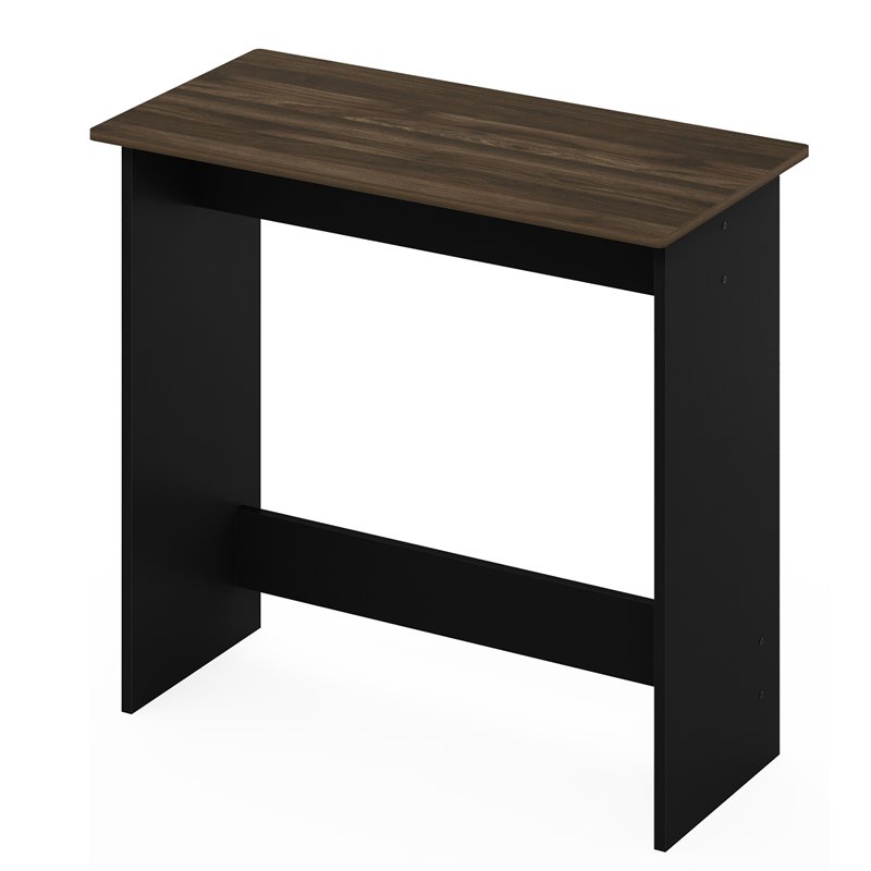 Pemberly Row Engineered Wood Simplistic Study Table in Columbia Walnut/Black